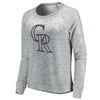 Colorado Rockies Let Loose by RNL Women's Cozy Collection Plush Raglan Tri-Blend Sweatshirt - Ash