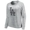Los Angeles Dodgers Let Loose by RNL Women's Cozy Collection Plush Raglan Tri-Blend Sweatshirt - Ash