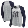 New York Yankees Let Loose by RNL Women's Cozy Collection Plush Raglan Tri-Blend Sweatshirt - Ash