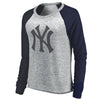 New York Yankees Let Loose by RNL Women's Cozy Collection Plush Raglan Tri-Blend Sweatshirt - Ash