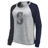 Seattle Mariners Let Loose by RNL Women's Cozy Collection Plush Raglan Tri-Blend Sweatshirt - Ash