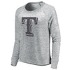 Texas Rangers Let Loose by RNL Women's Cozy Collection Plush Raglan Tri-Blend Sweatshirt - Ash