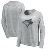 Toronto Blue Jays Let Loose by RNL Women's Cozy Collection Plush Raglan Tri-Blend Sweatshirt - Ash