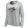 Toronto Blue Jays Let Loose by RNL Women's Cozy Collection Plush Raglan Tri-Blend Sweatshirt - Ash