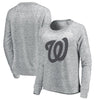 Washington Nationals Let Loose by RNL Women's Cozy Collection Plush Raglan Tri-Blend Sweatshirt - Ash