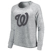 Washington Nationals Let Loose by RNL Women's Cozy Collection Plush Raglan Tri-Blend Sweatshirt - Ash