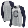 Cleveland Indians Let Loose by RNL Women's Cozy Collection Plush Raglan Tri-Blend Sweatshirt - Ash