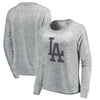 Los Angeles Dodgers Let Loose by RNL Women's Cozy Collection Plush Raglan Tri-Blend Sweatshirt - Ash
