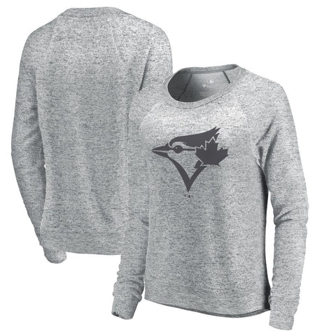 Toronto Blue Jays Let Loose by RNL Women's Cozy Collection Plush Raglan Tri-Blend Sweatshirt - Ash