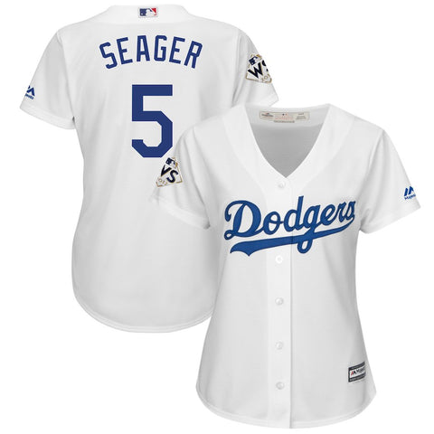 Corey Seager Los Angeles Dodgers Majestic Women's 2017 World Series Bound Cool Base Player Jersey