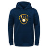 Milwaukee Brewers Youth Team Logo Fleece Pullover Hoodie - Navy