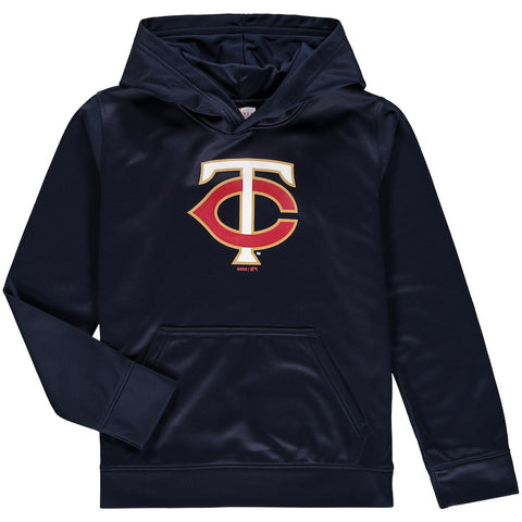 Minnesota Twins Youth Team Logo Fleece Pullover Hoodie - Navy