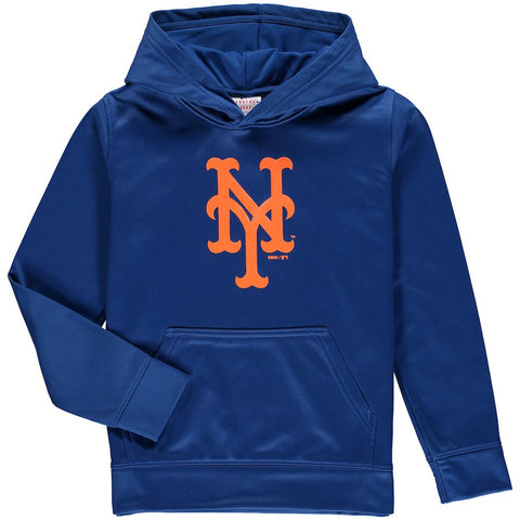 New York Mets Youth Team Logo Fleece Pullover Hoodie - Royal