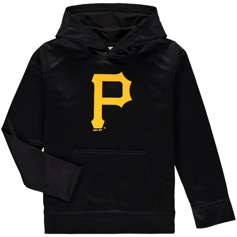 Pittsburgh Pirates Youth Team Logo Fleece Pullover Hoodie - Black