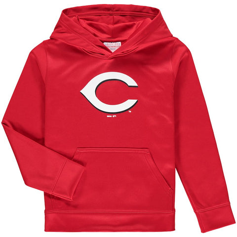 Cincinnati Reds Youth Team Logo Fleece Pullover Hoodie - Red