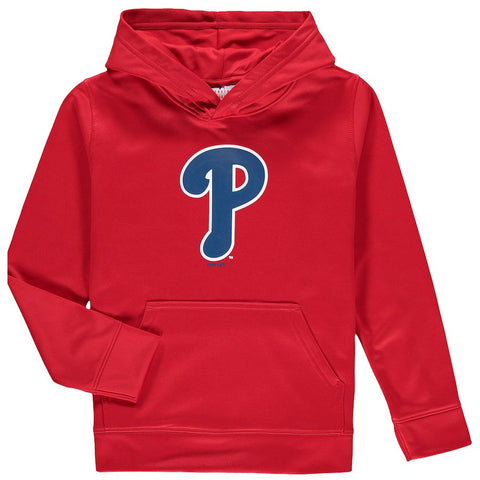 Philadelphia Phillies Youth Team Logo Fleece Pullover Hoodie - Red