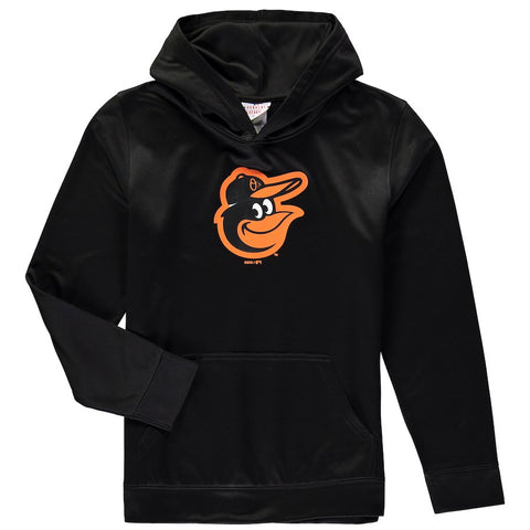 Baltimore Orioles Youth Team Logo Fleece Pullover Hoodie - Black