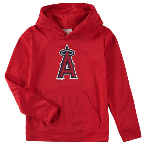Los Angeles Angels Youth Team Logo Fleece Pullover Hoodie - Red