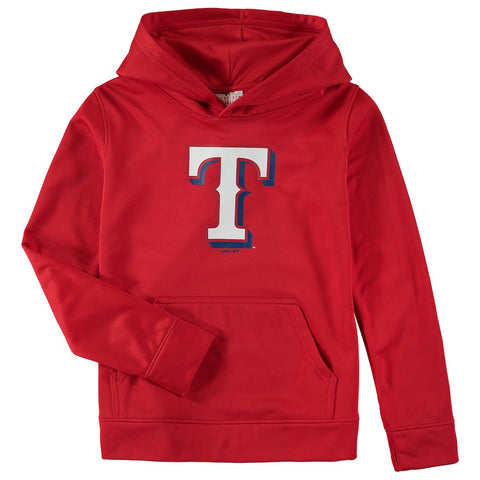 Texas Rangers Youth Team Logo Fleece Pullover Hoodie - Red
