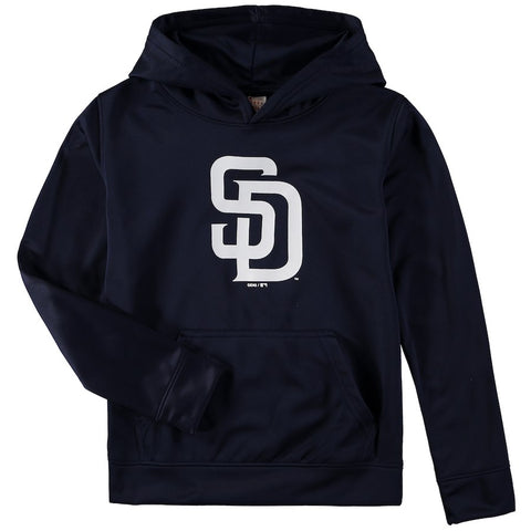 San Diego Padres Youth Team Logo Fleece Pullover Hoodie - Navy