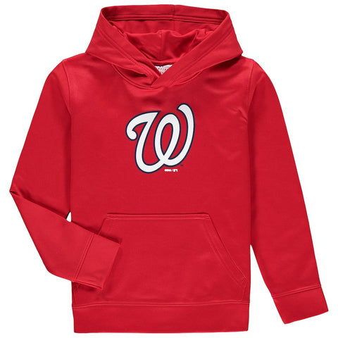 Washington Nationals Youth Team Logo Fleece Pullover Hoodie - Red