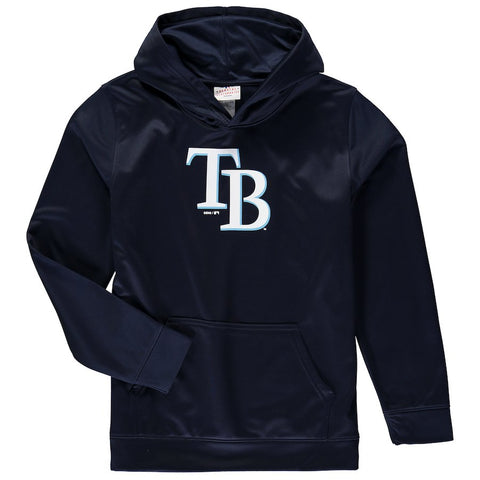 Tampa Bay Rays Youth Team Logo Fleece Pullover Hoodie - Navy