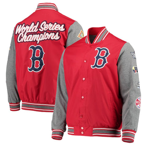 Boston Red Sox G-III Sports by Carl Banks Franchise Varsity Jacket - Red/Gray