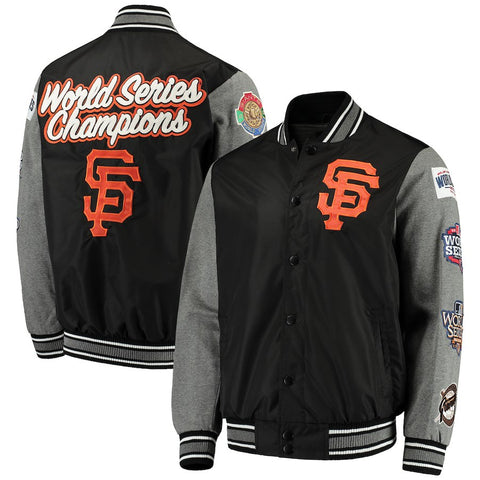 San Francisco Giants G-III Sports by Carl Banks Franchise Varsity Jacket - Black/Gray