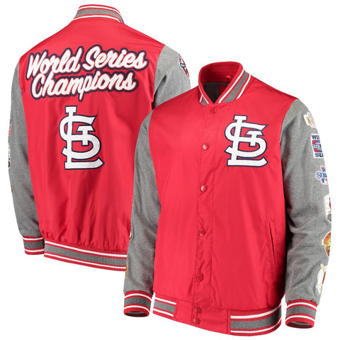 St. Louis Cardinals G-III Sports by Carl Banks Franchise Varsity Jacket - Red/Gray