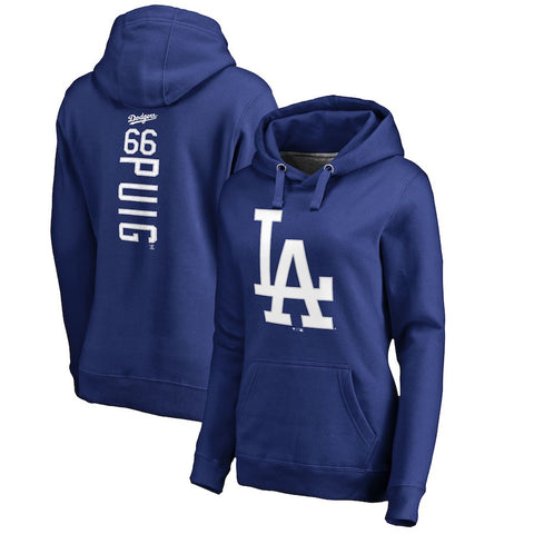 Yasiel Puig Los Angeles Dodgers   Women's Backer Pullover Hoodie
