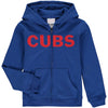 Chicago Cubs Youth Wordmark Full-Zip Hoodie
