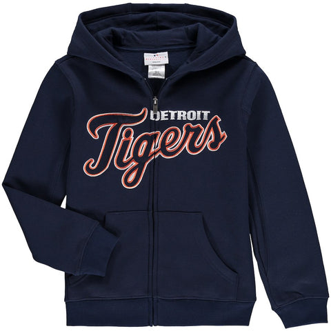 Detroit Tigers Youth Wordmark Full-Zip Hoodie