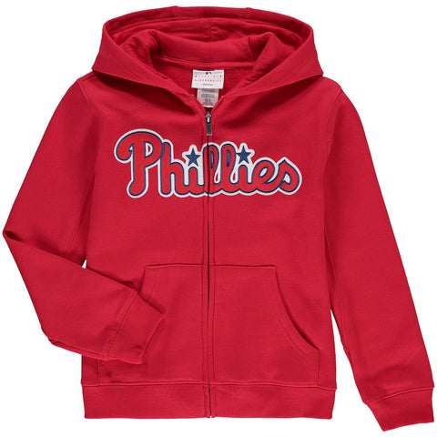 Philadelphia Phillies Youth Wordmark Full-Zip Hoodie