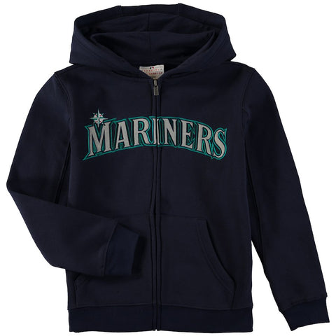 Seattle Mariners Youth Wordmark Full-Zip Hoodie