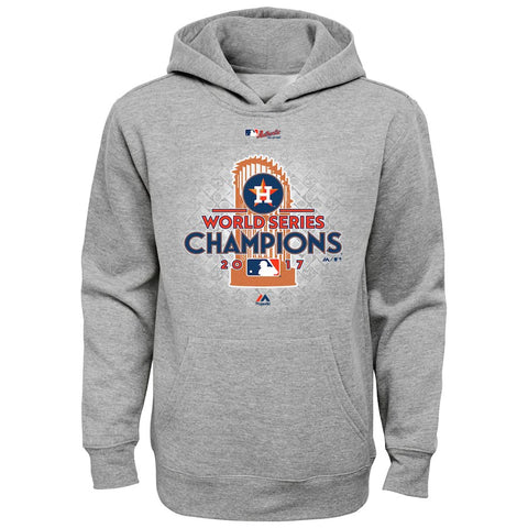 Houston Astros Majestic Youth 2017 World Series Champions Locker Room Fleece Pullover Hoodie - Heather Gray