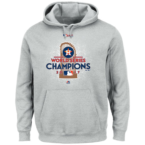Houston Astros Majestic 2017 World Series Champions Locker Room Pullover Hoodie - Heather Gray