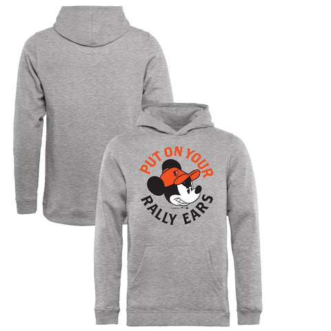 Baltimore Orioles   Youth Disney Rally Ears Pullover Hoodie - Heathered Gray