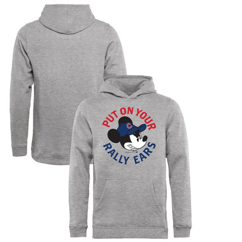 Chicago Cubs   Youth Disney Rally Ears Pullover Hoodie - Heathered Gray