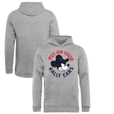 Cleveland Indians   Youth Disney Rally Ears Pullover Hoodie - Heathered Gray