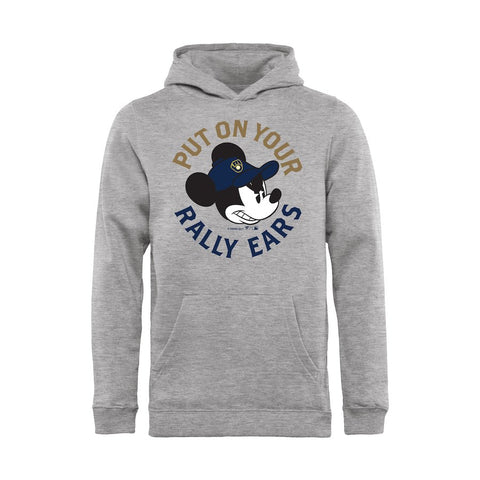 Milwaukee Brewers   Youth Disney Rally Ears Pullover Hoodie - Heathered Gray