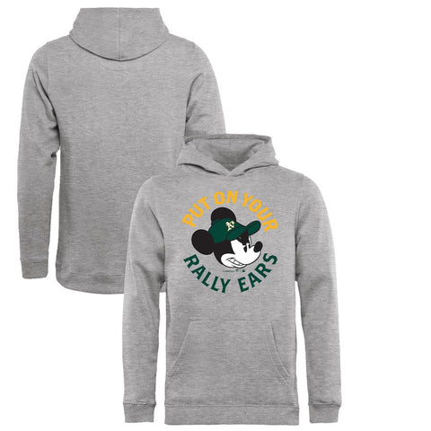 Oakland Athletics   Youth Disney Rally Ears Pullover Hoodie - Heathered Gray