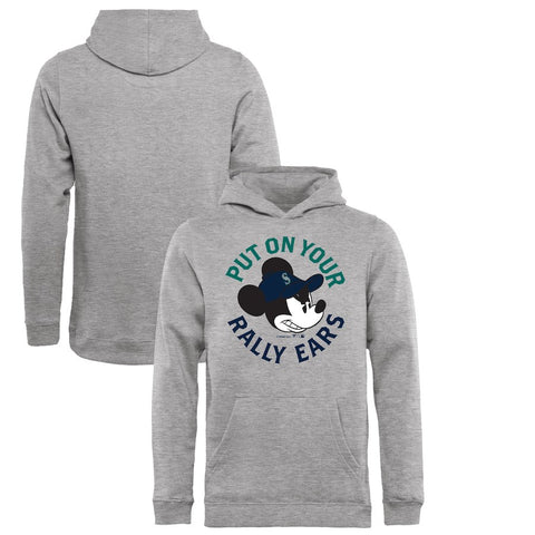Seattle Mariners   Youth Disney Rally Ears Pullover Hoodie - Heathered Gray