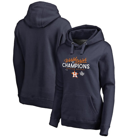 Houston Astros   Women's 2017 World Series Champions Hitter Pullover Hoodie - Navy