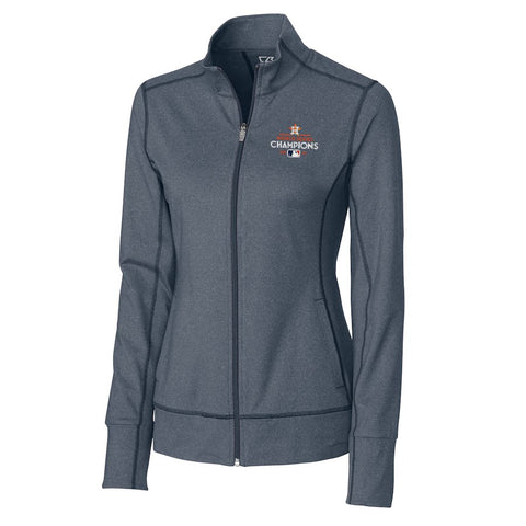 Houston Astros Cutter & Buck Women's 2017 World Series Champions Topspin Full-Zip Jacket - Heather Navy