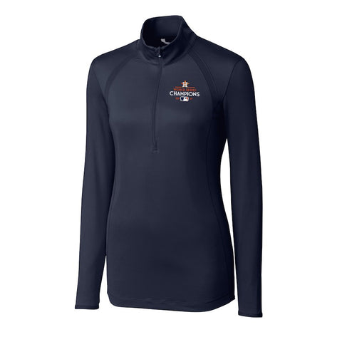 Houston Astros Cutter & Buck Women's 2017 World Series Champions Williams Half-Zip Jacket - Navy