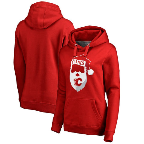 Calgary Flames   Women's Jolly Plus Size Pullover Hoodie - Red