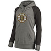 Boston Bruins   Women's Plus Sizes Team Distressed Pullover Hoodie - Heathered Gray