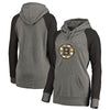 Boston Bruins   Women's Plus Sizes Team Distressed Pullover Hoodie - Heathered Gray