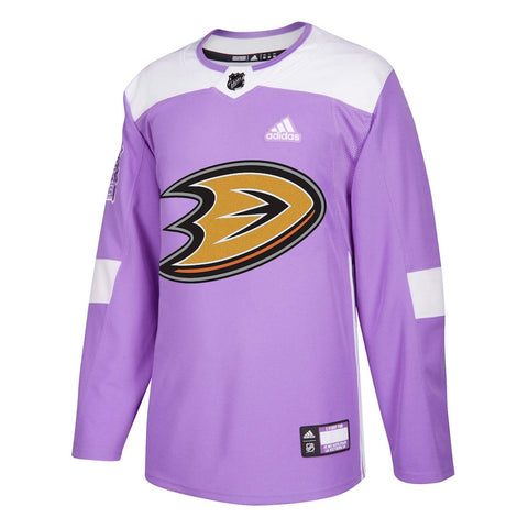Anaheim Ducks Hockey Fights Cancer Practice Jersey - Purple