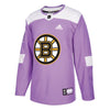 Boston Bruins Hockey Fights Cancer Practice Jersey - Purple